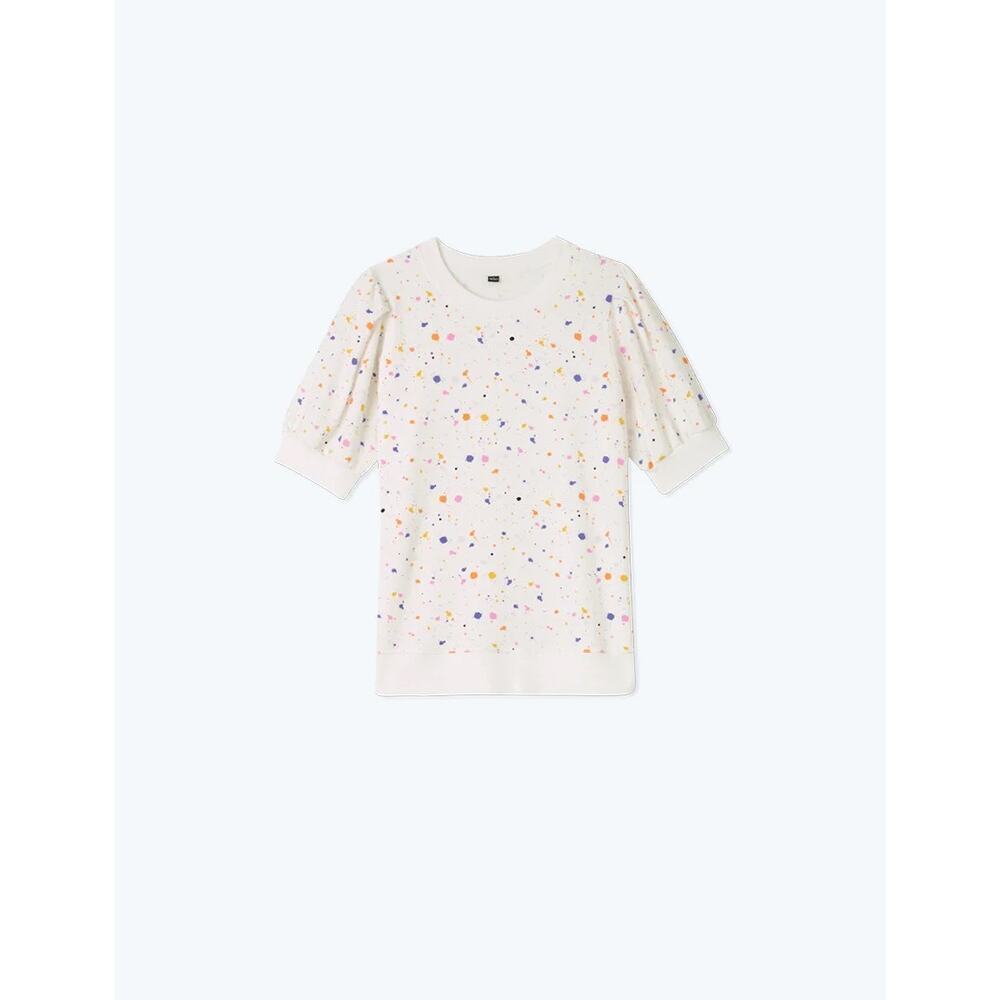 NWOT Summersalt The Softest French Terry Puff Short Sleeve in Paint Splatter